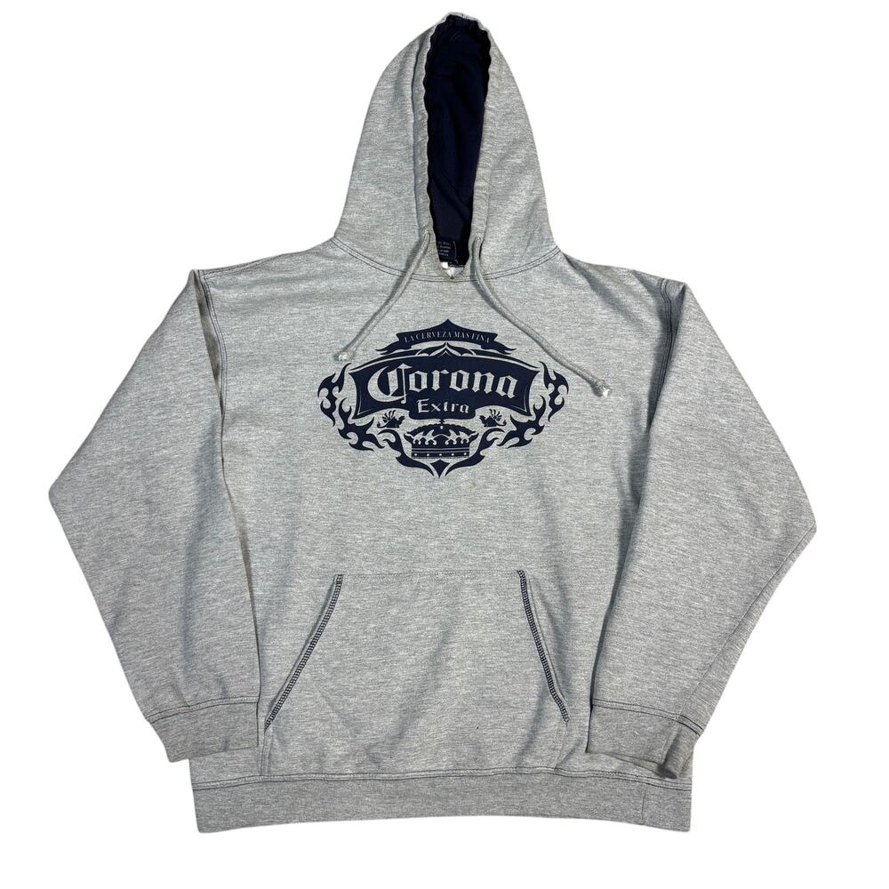 vintage y2k 2005 Corona Extra tribal gray hoodie Medium skater emo grunge 2000s